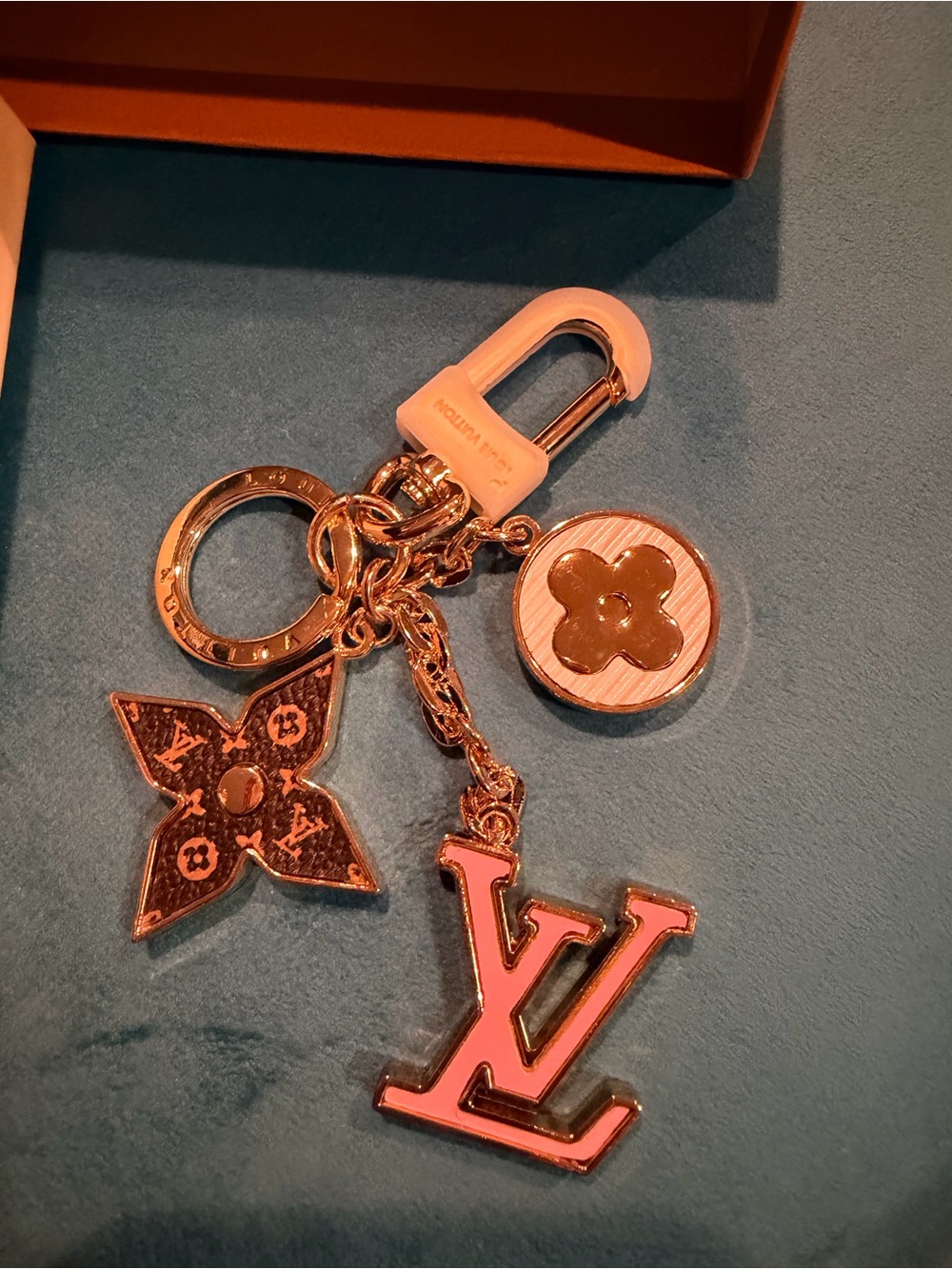 LV bag Pink and Gold LV Logo Key Charm